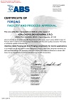 Certifikovaný systém výrobce polotovaru (výkovku) dle podmínek American Bureau of Shipping